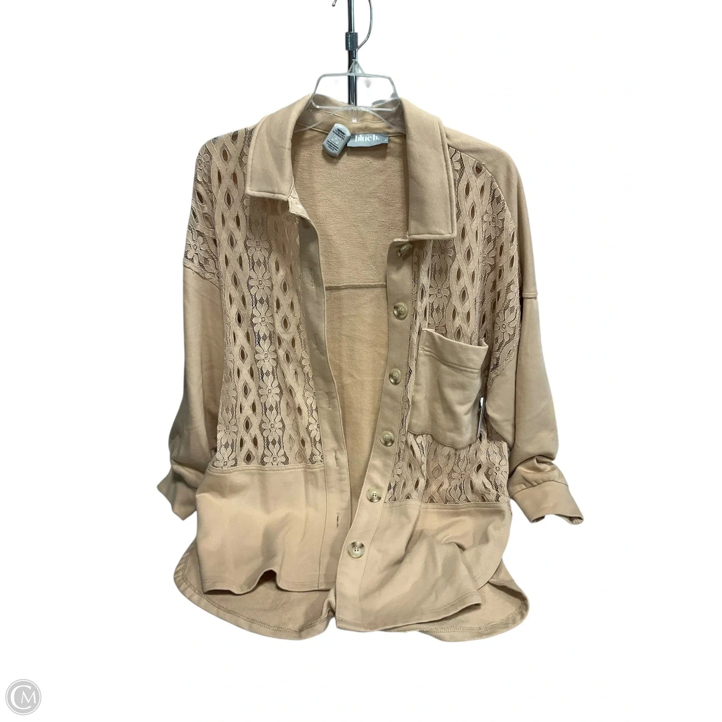 Jacket Shirt By Blue B In Tan, Size: M
