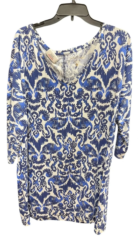 Top Long Sleeve Designer By Lilly Pulitzer In Blue, Size: Xl