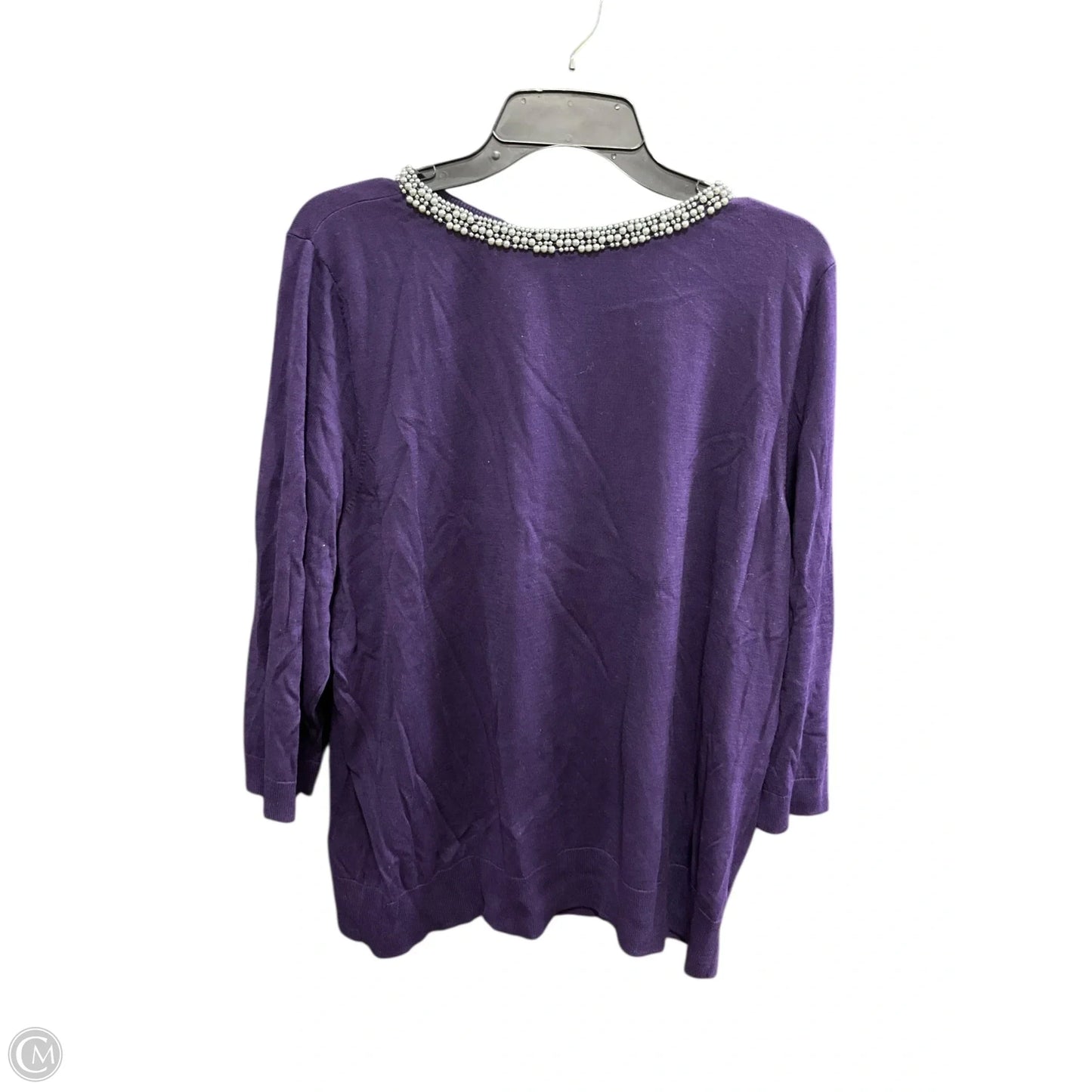 Top Long Sleeve By Talbots In Purple, Size: 2x