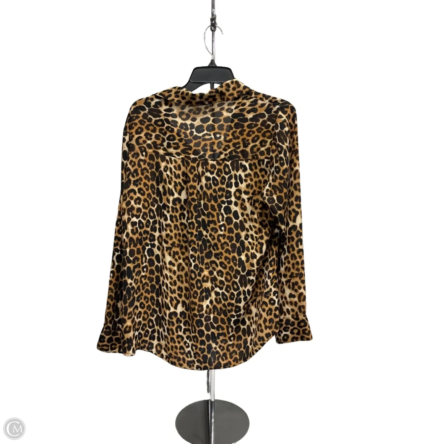 Blouse Long Sleeve By Express In Animal Print, Size: L