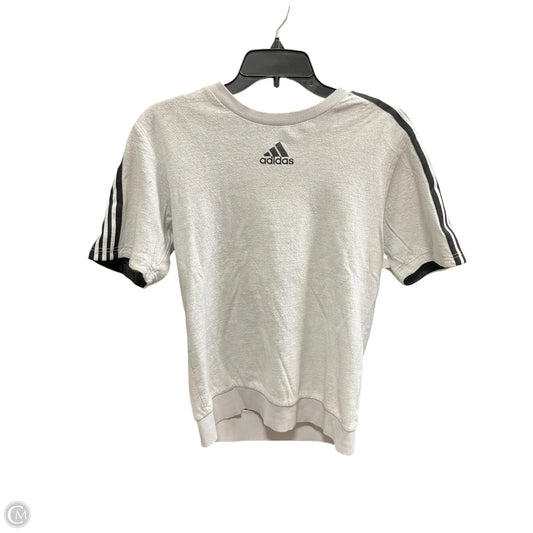 Athletic Top Short Sleeve By Adidas In Grey, Size: S
