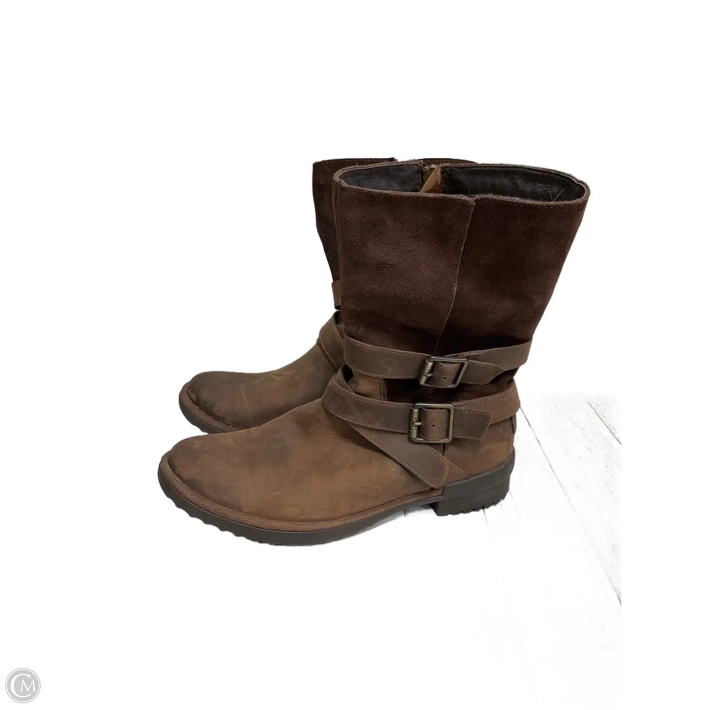 Boots Designer By Ugg In Brown, Size: 6.5