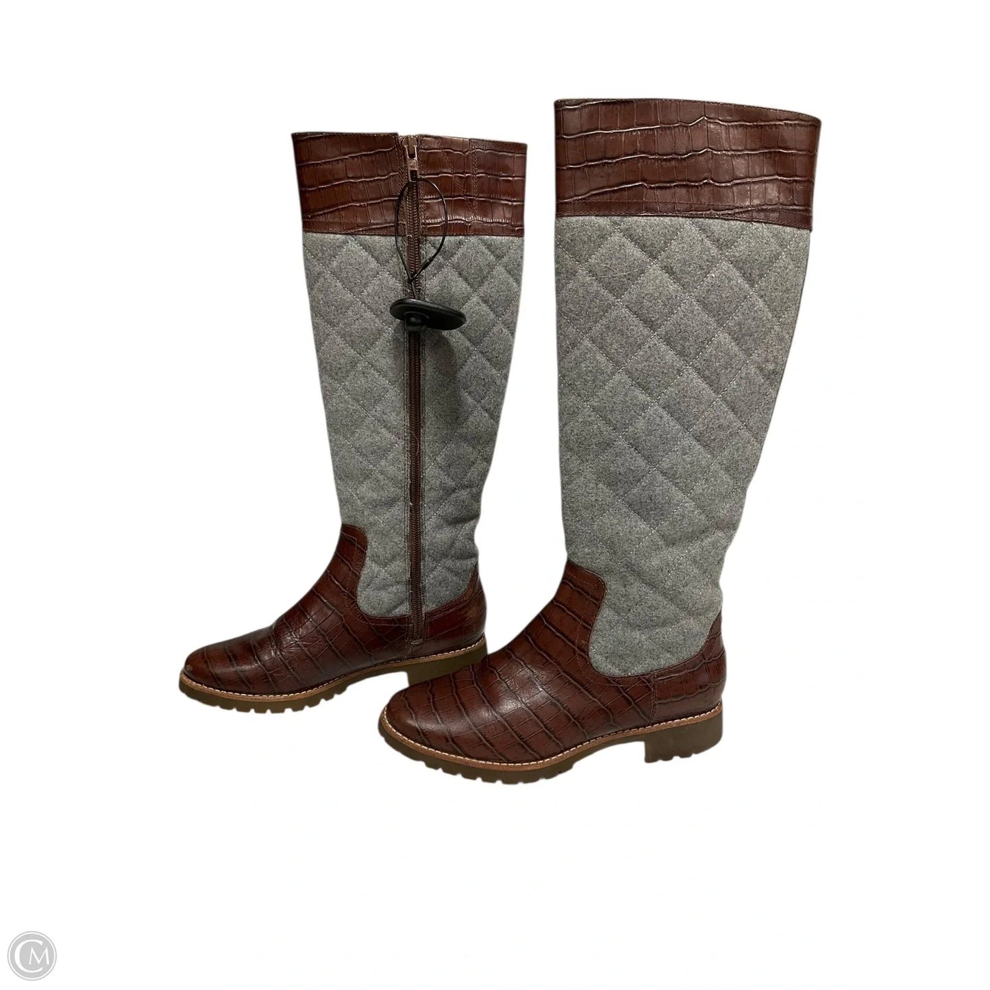 Boots Knee Flats By Sperry In Brown & Grey, Size: 6