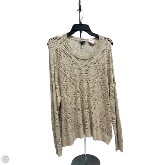 Top Long Sleeve By Torrid In Tan, Size: 1x