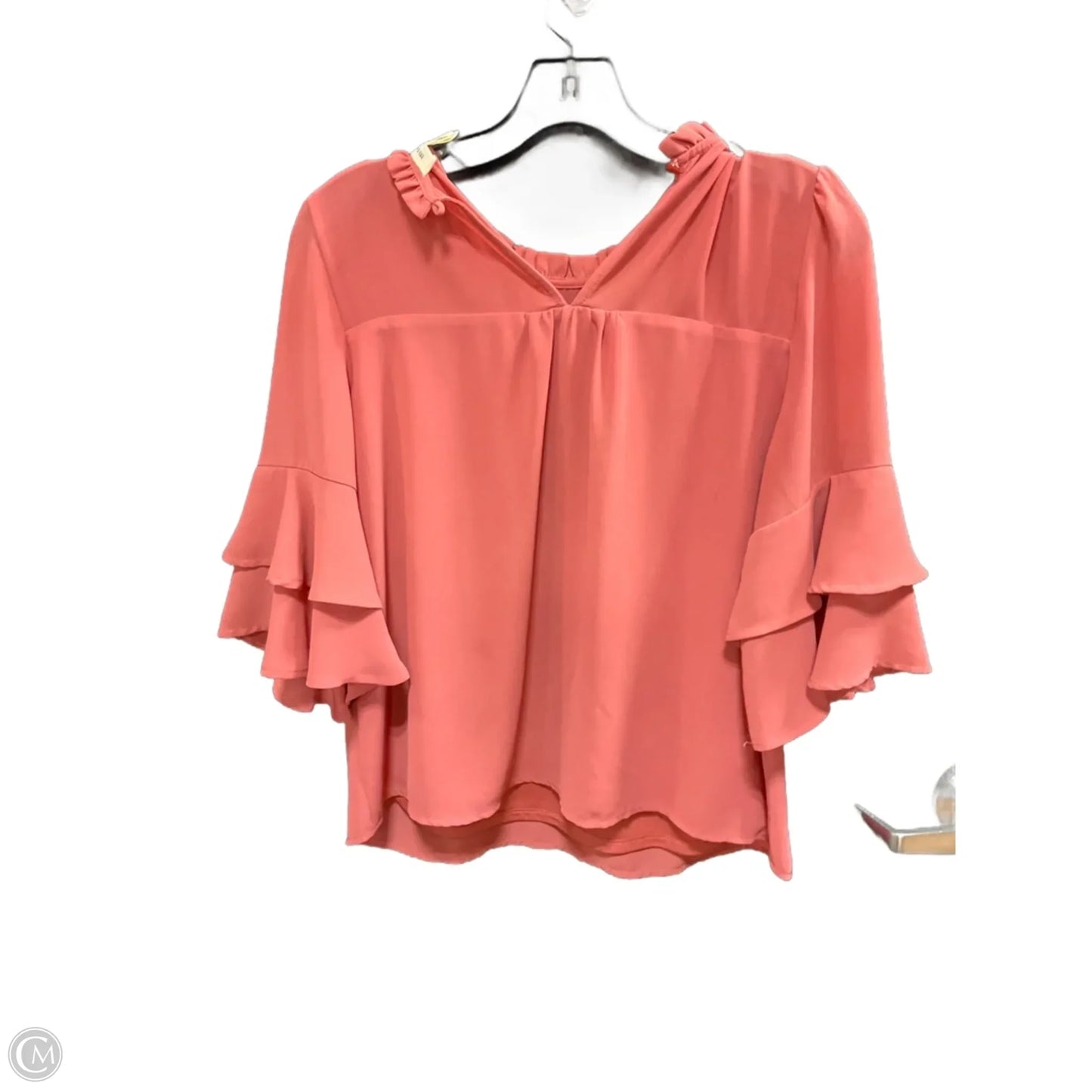 Top 3/4 Sleeve By Monteau In Pink, Size: M