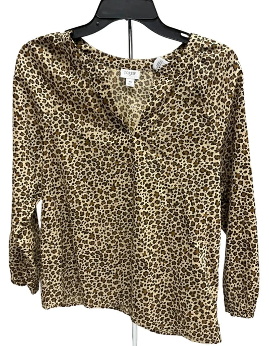 Top Long Sleeve By J. Crew In Animal Print, Size: Xs
