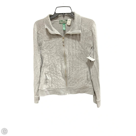 Athletic Jacket By Lauren By Ralph Lauren In Grey, Size: L