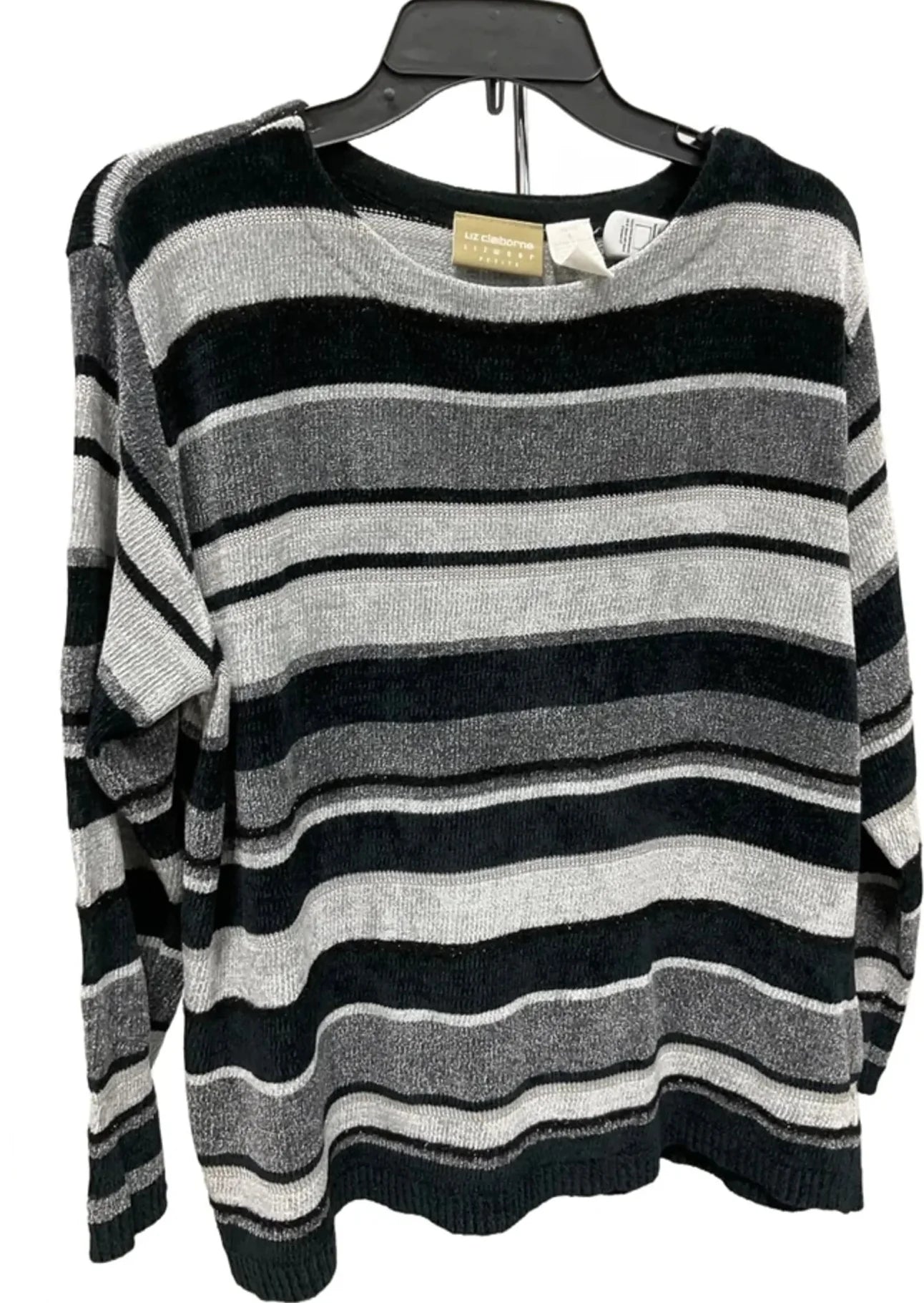 Sweater By Liz Claiborne In Striped Pattern, Size: L
