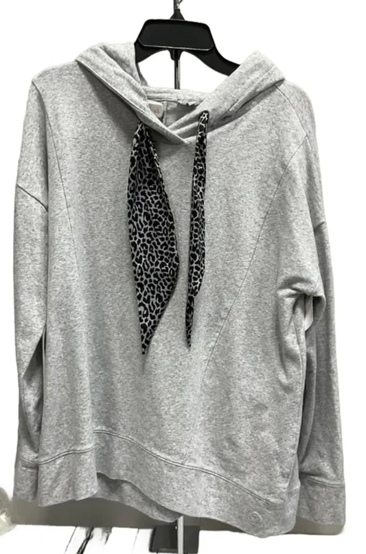 Athletic Top Long Sleeve Hoodie By Talbots In Grey, Size: Xl