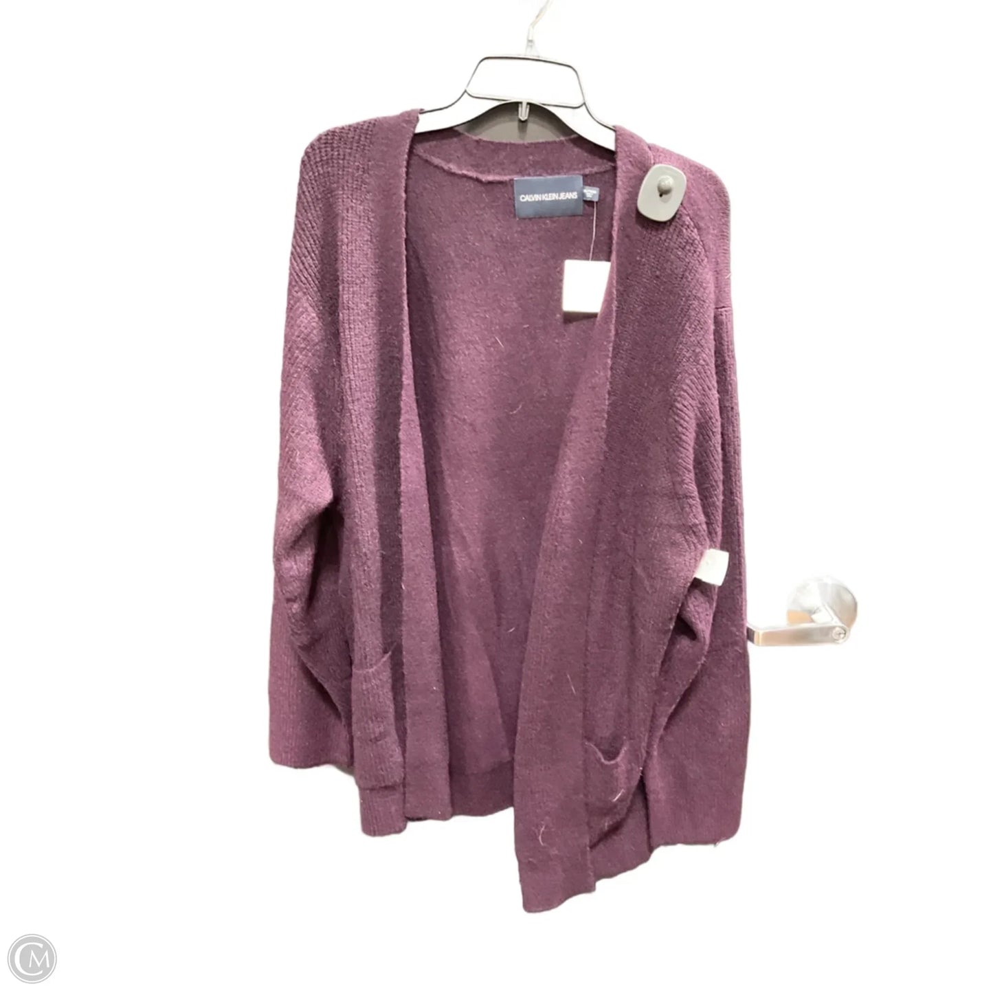 Cardigan By Calvin Klein In Purple, Size: Xxl