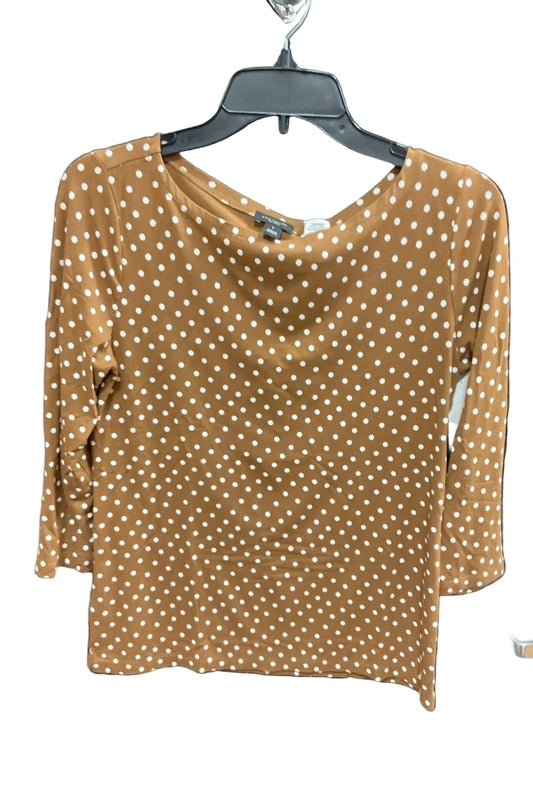 Top Long Sleeve Basic By Ann Taylor In Polkadot Pattern, Size: S