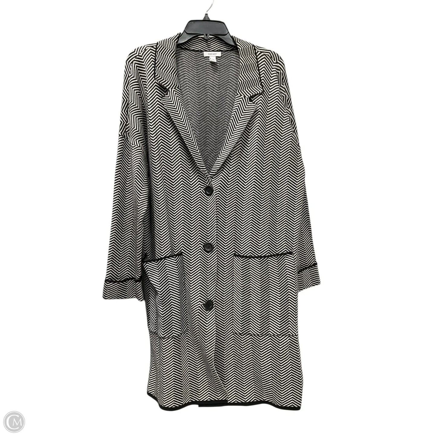 Cardigan By Nine West In Black & White, Size: Xl