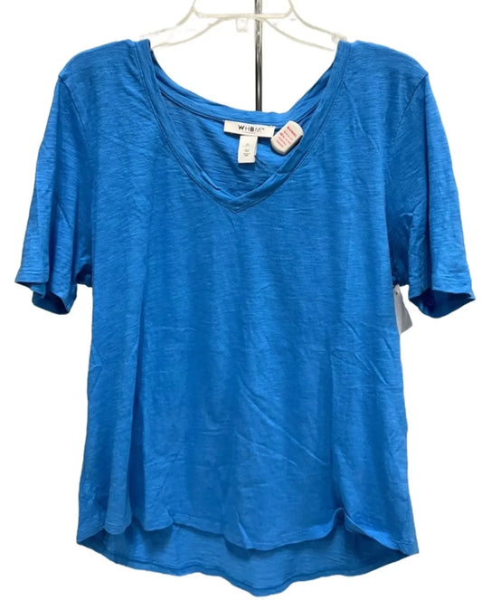 Top Short Sleeve Basic By White House Black Market In Blue, Size: Xl