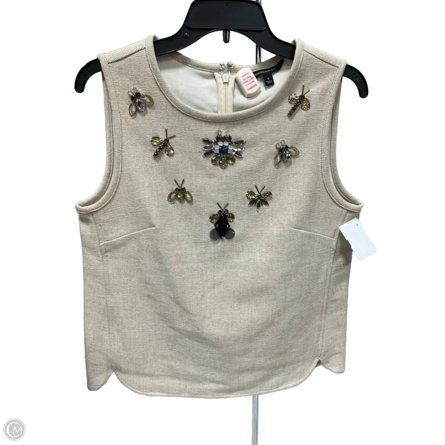 Top Sleeveless By Banana Republic In Cream, Size: S