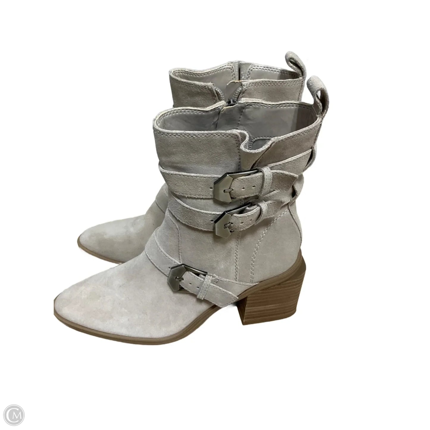 Boots Ankle Heels By Vince Camuto In Beige, Size: 7.5