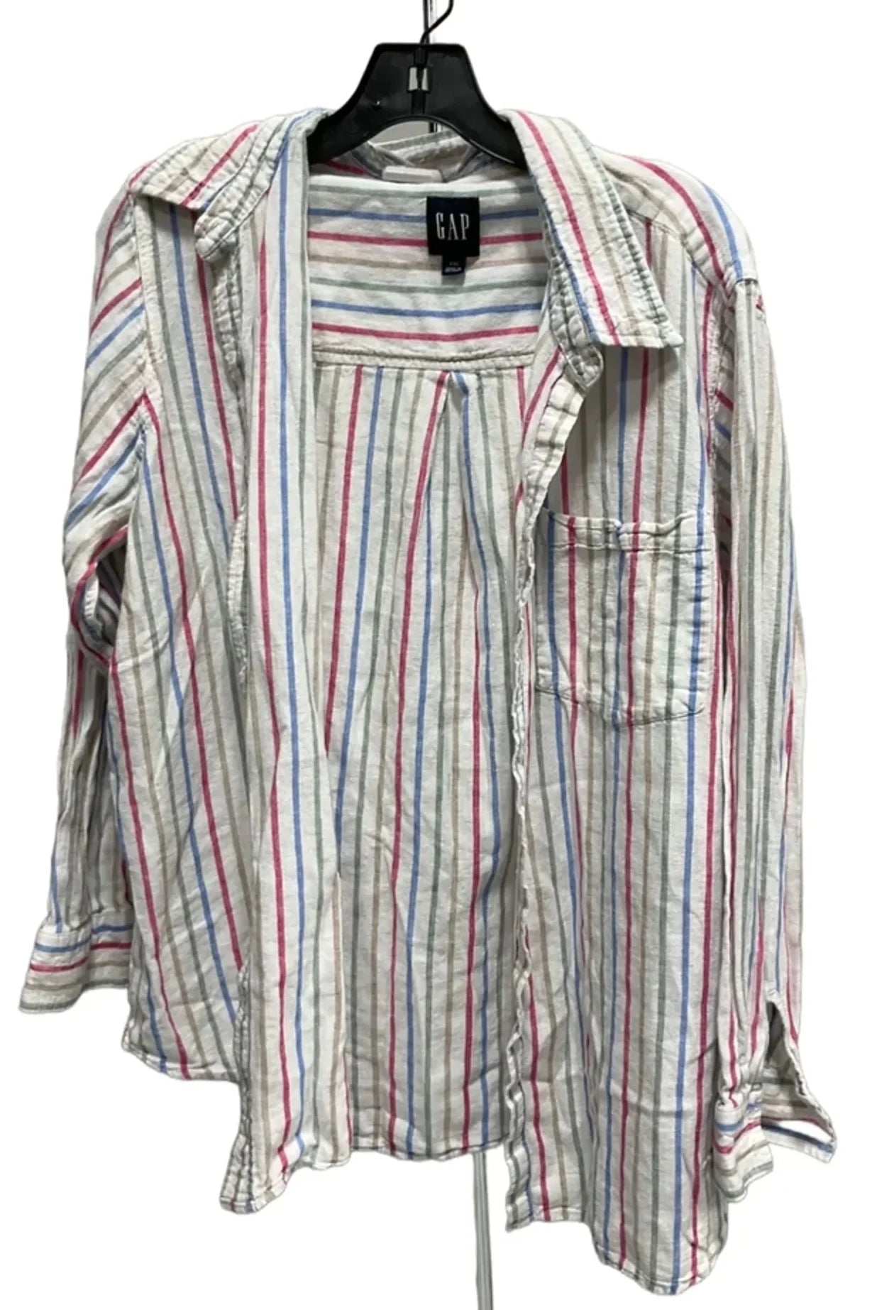 Blouse Long Sleeve By Gap In Striped Pattern, Size: Xxl