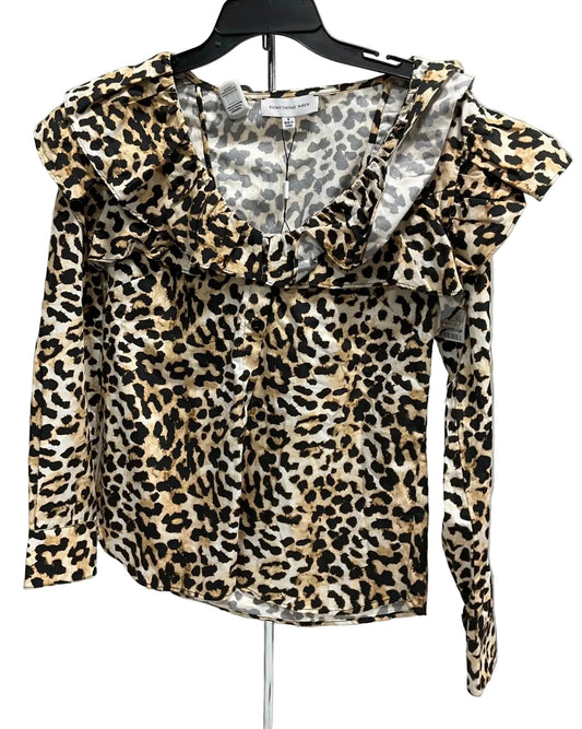 Top Long Sleeve By Something Navy In Animal Print, Size: S