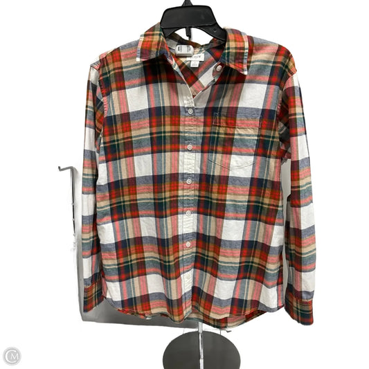 Top Long Sleeve By J. Crew In Green & Red, Size: S