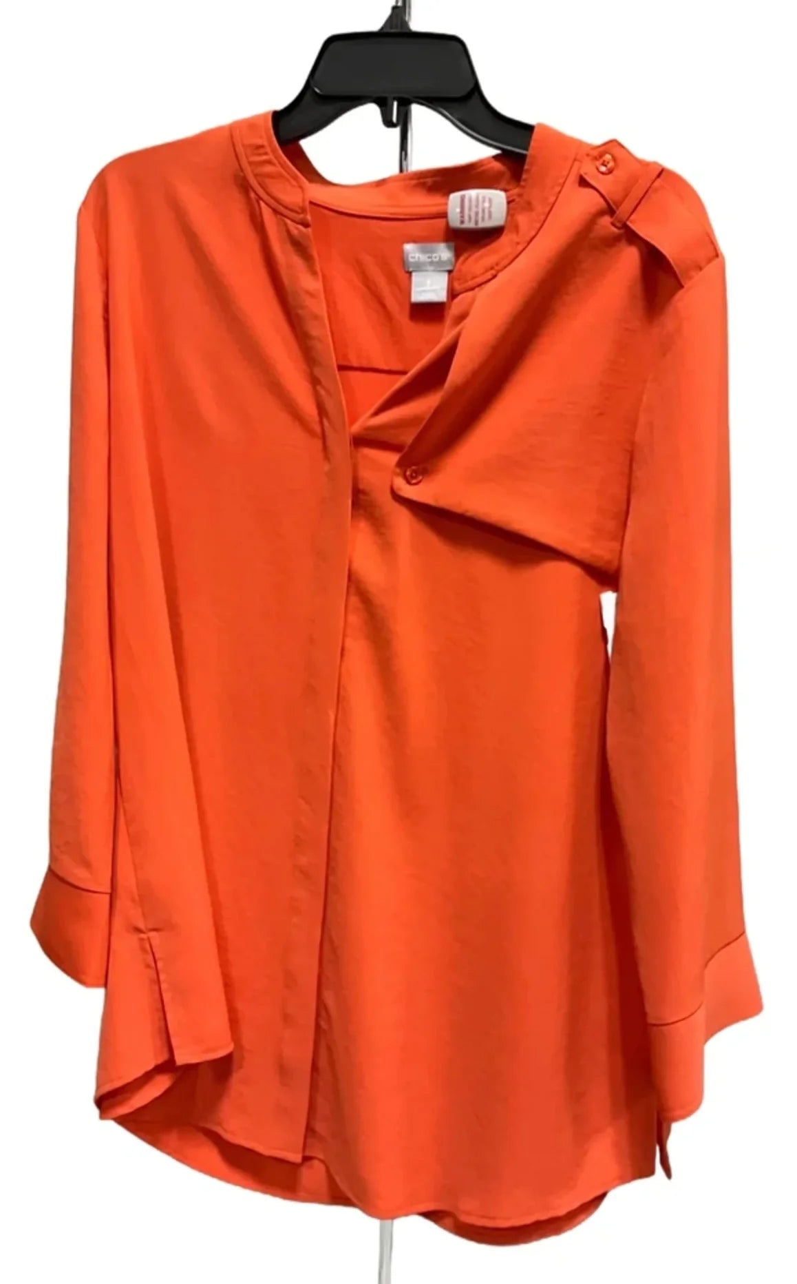 Top 3/4 Sleeve By Chicos In Orange, Size: Xl