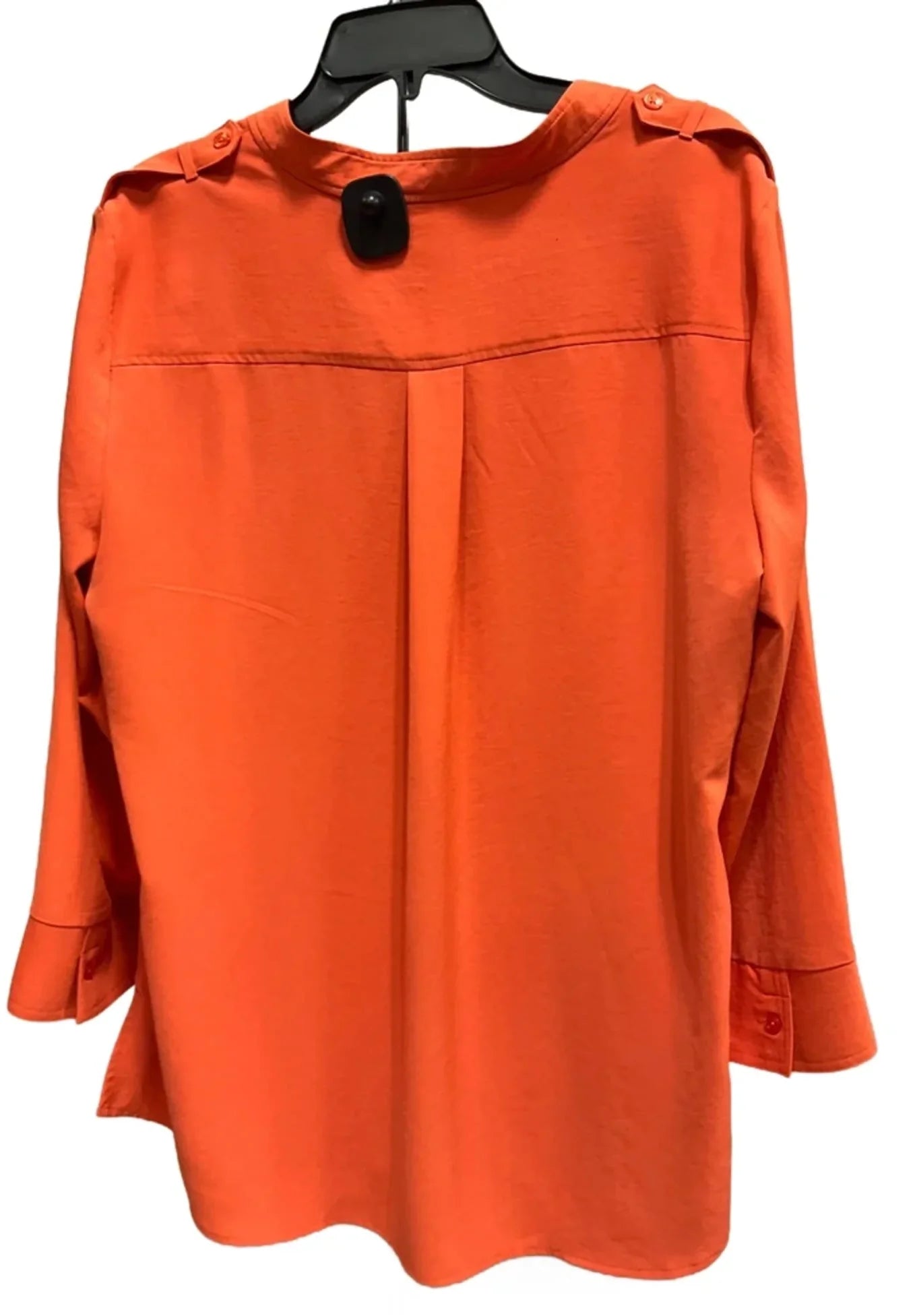 Top 3/4 Sleeve By Chicos In Orange, Size: Xl