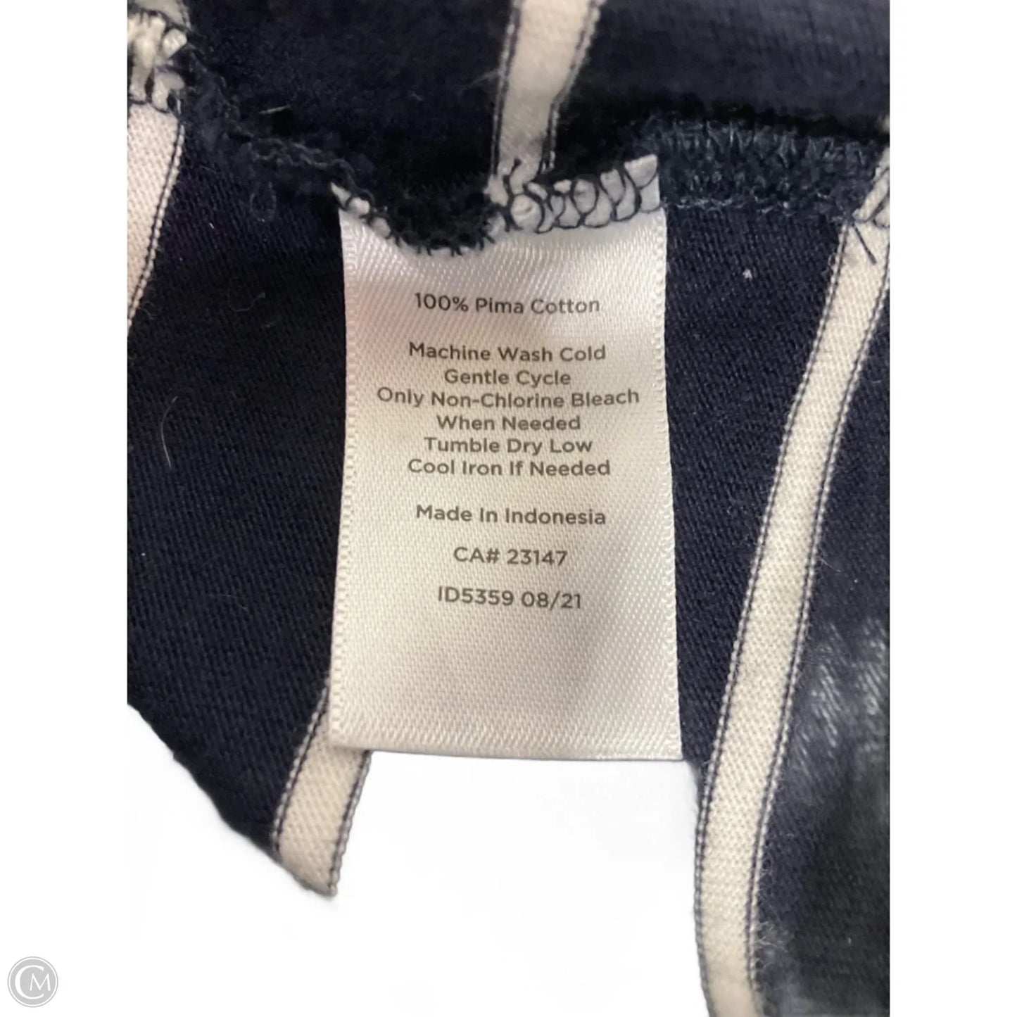 Top 3/4 Sleeve By Talbots In Striped Pattern, Size: L