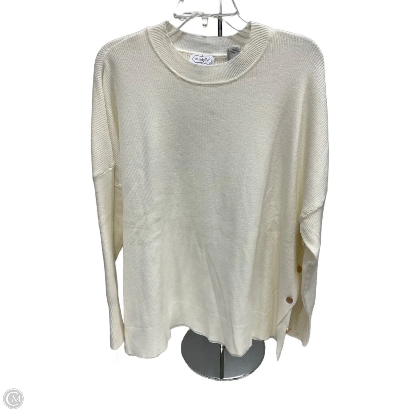 Top Long Sleeve By Mudpie In White, Size: Osfm