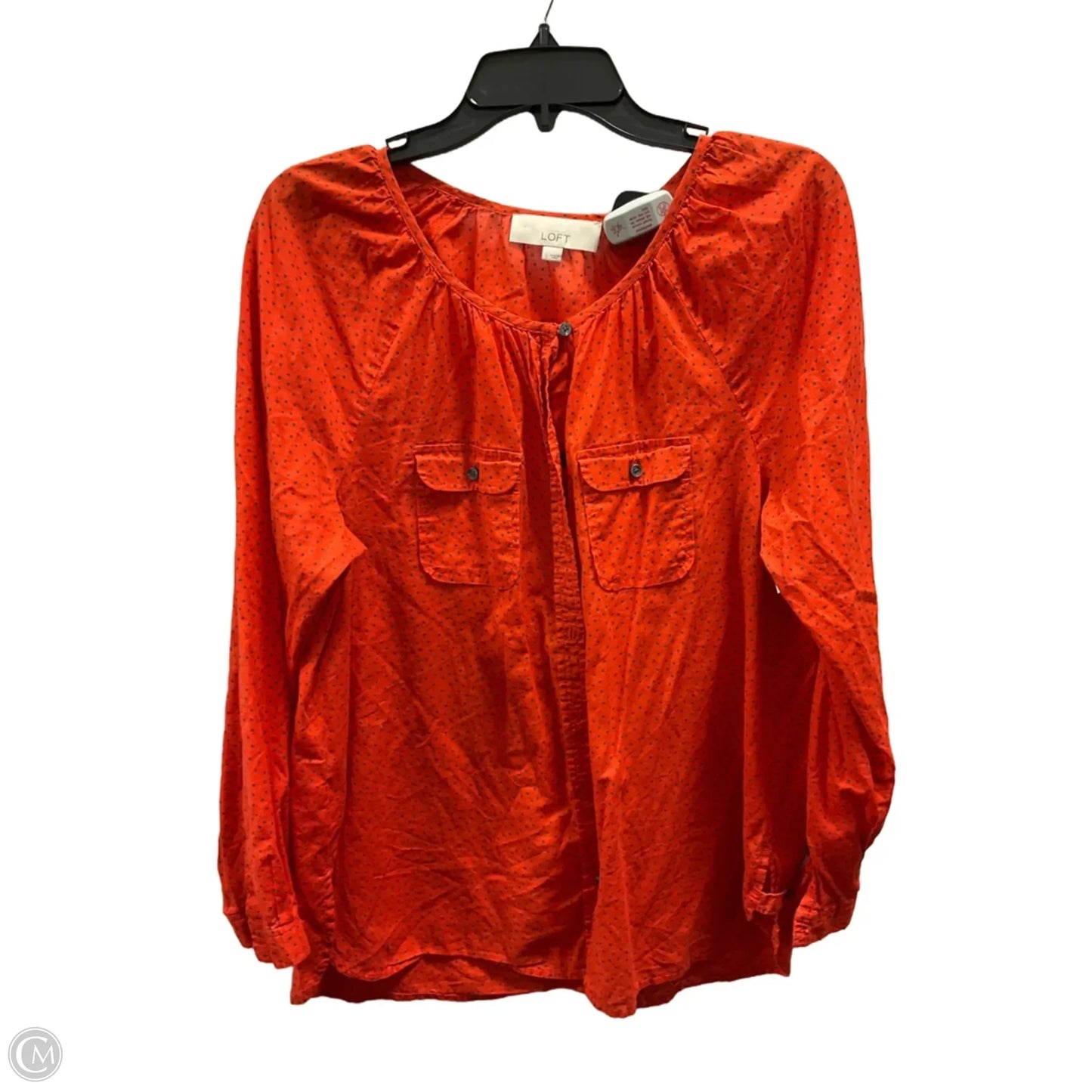 Top Long Sleeve By Loft In Polkadot Pattern, Size: L
