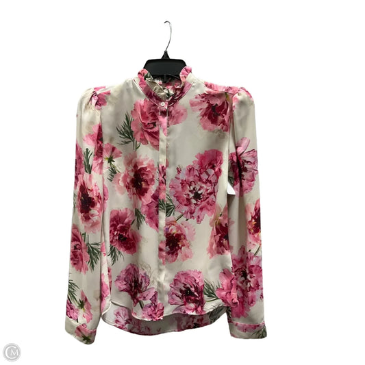 Top Long Sleeve By Express In Floral Print, Size: Xs