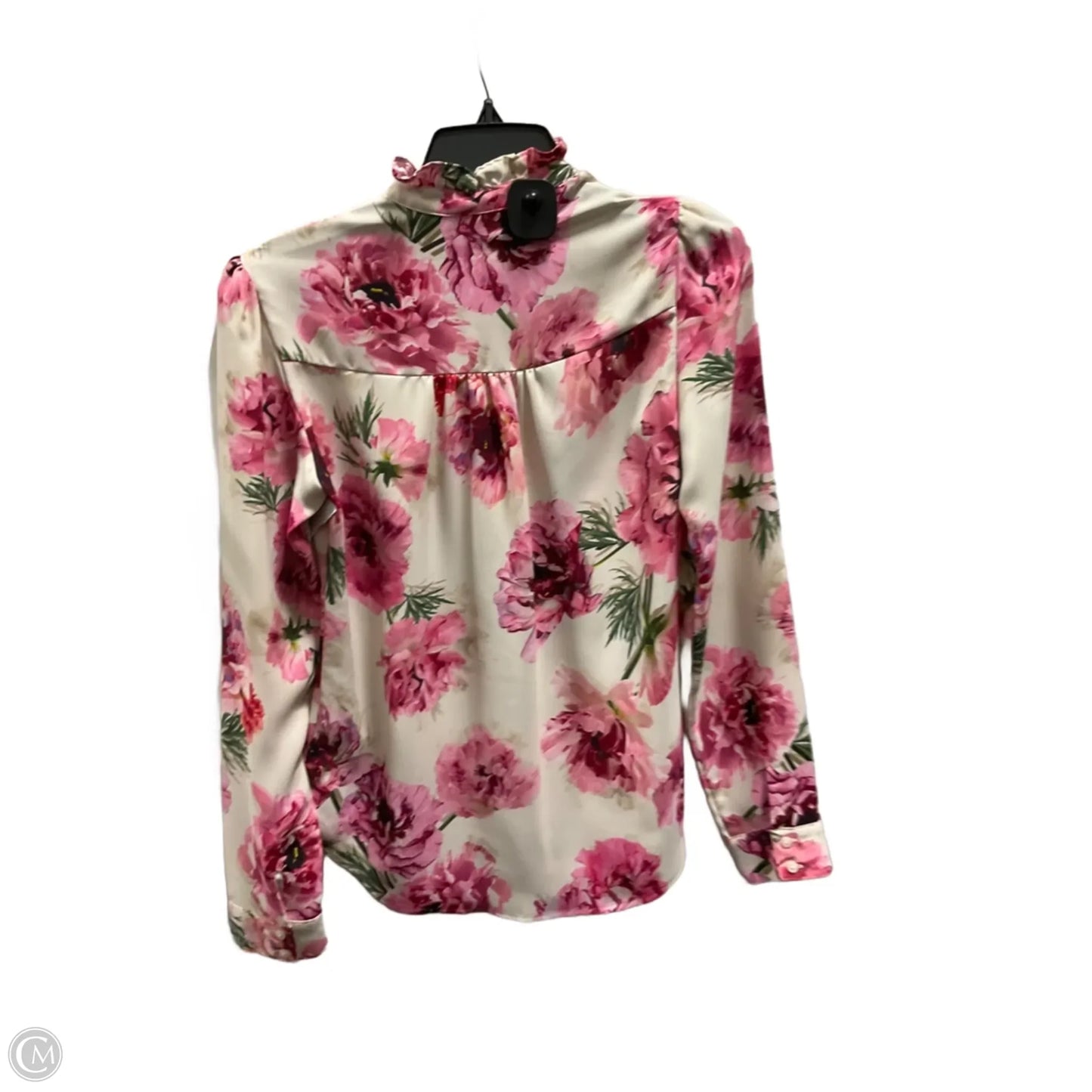 Top Long Sleeve By Express In Floral Print, Size: Xs