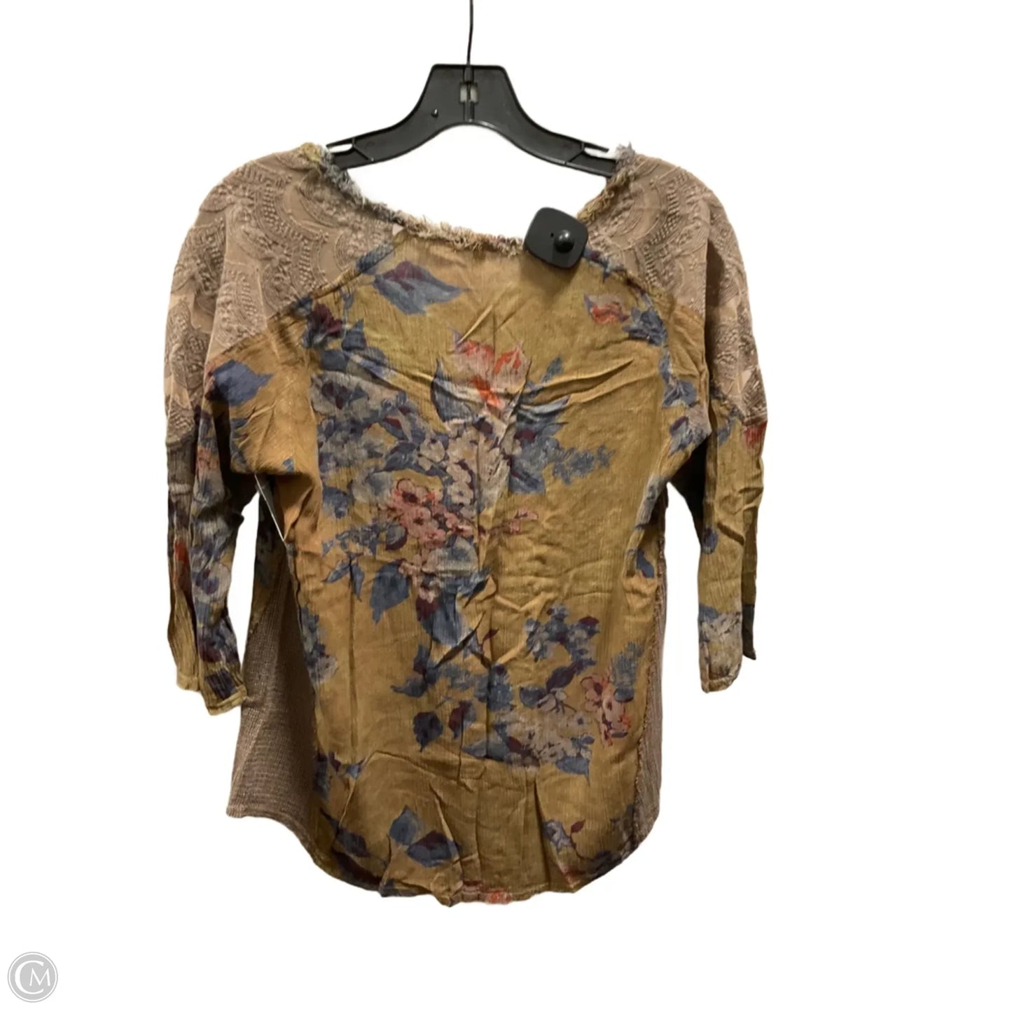 Top 3/4 Sleeve By Gimmicks In Floral Print, Size: S