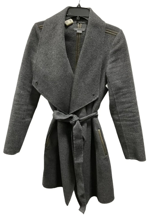 Coat Trench Coat By Vince In Grey, Size: M