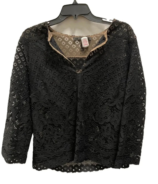 Top Long Sleeve By Bcbgmaxazria In Black, Size: M