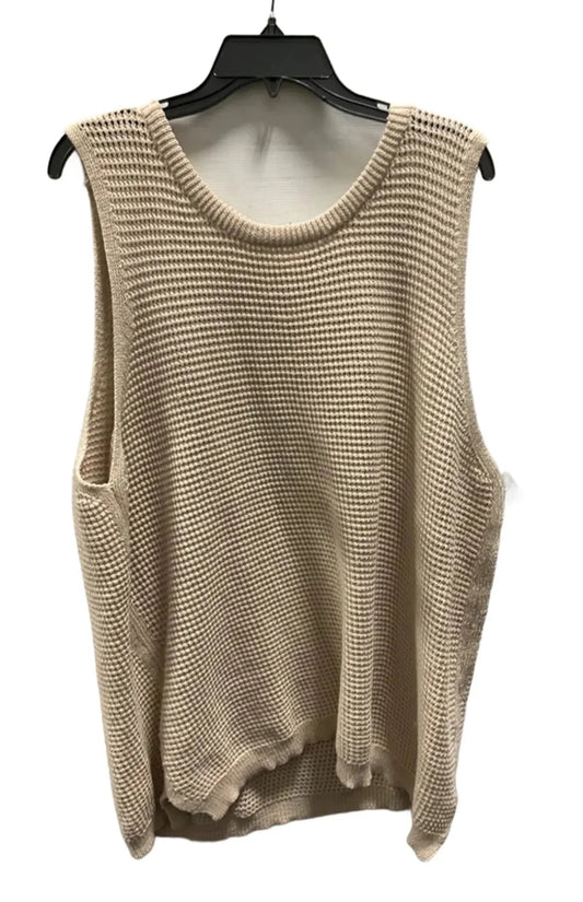 Top Sleeveless By Grace + Karma In Beige, Size: 3x