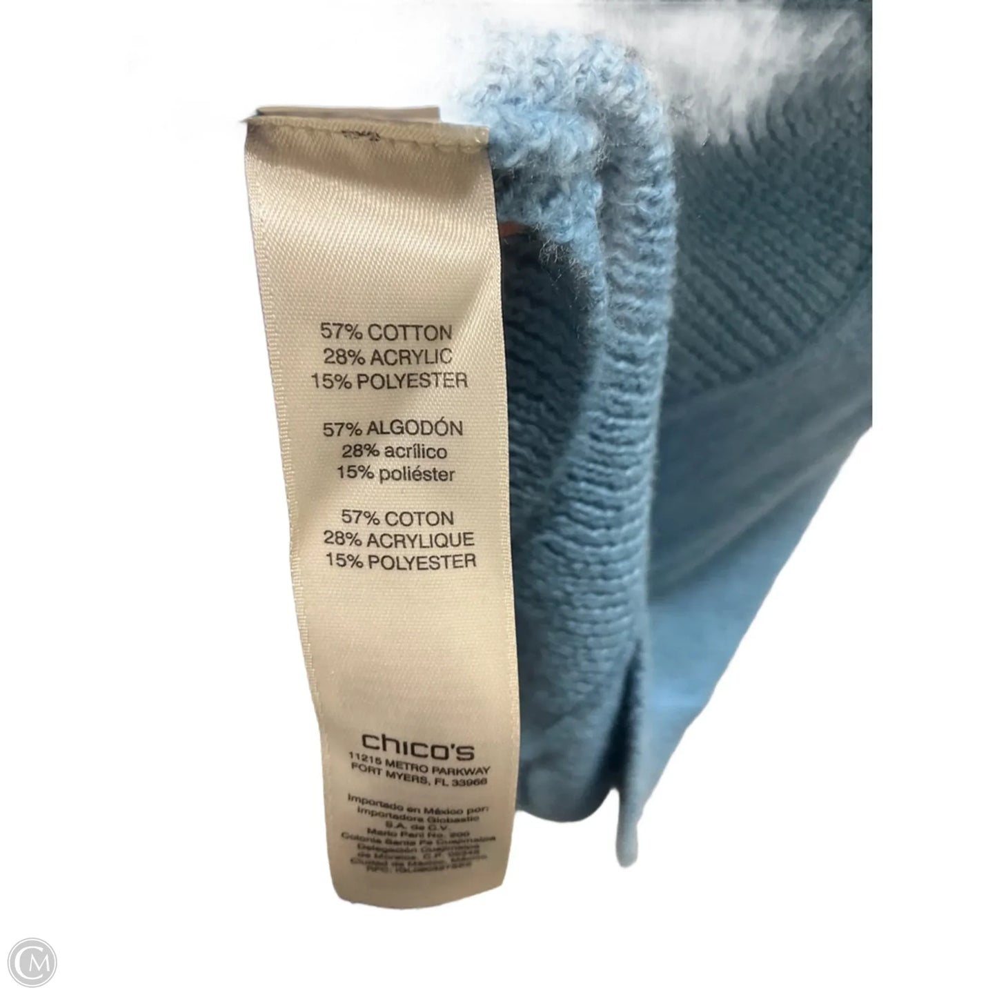 Top Long Sleeve By Chicos In Blue, Size: L