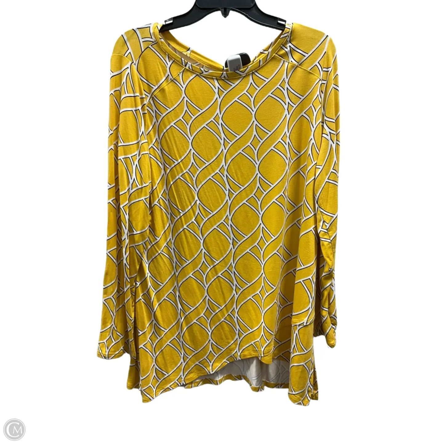 Top Long Sleeve Basic By Zenergy By Chicos In Yellow, Size: L