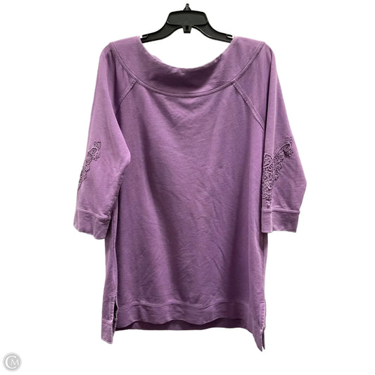 Top 3/4 Sleeve By Zenergy By Chicos In Purple, Size: L