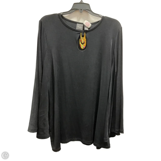 Top Short Sleeve By Chicos In Black, Size: L