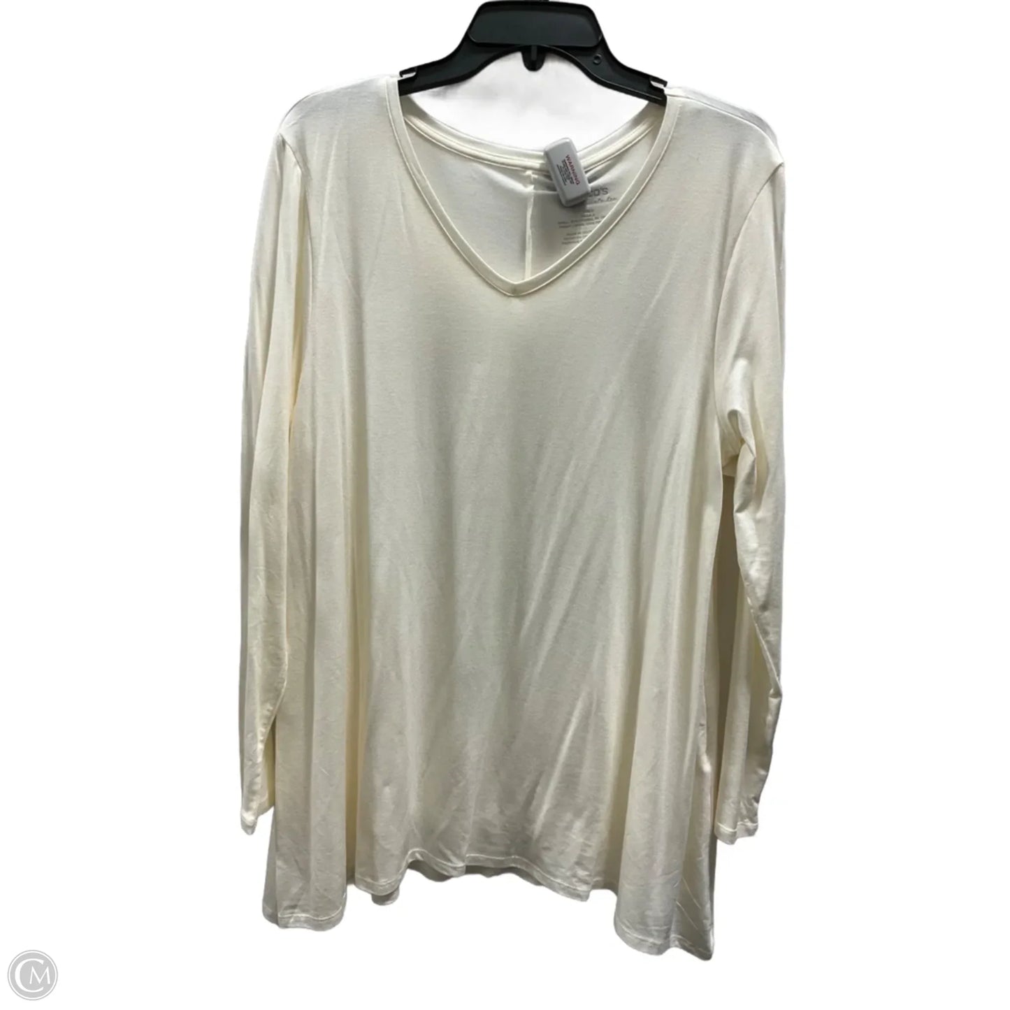 Top Long Sleeve Basic By Chicos In White, Size: L