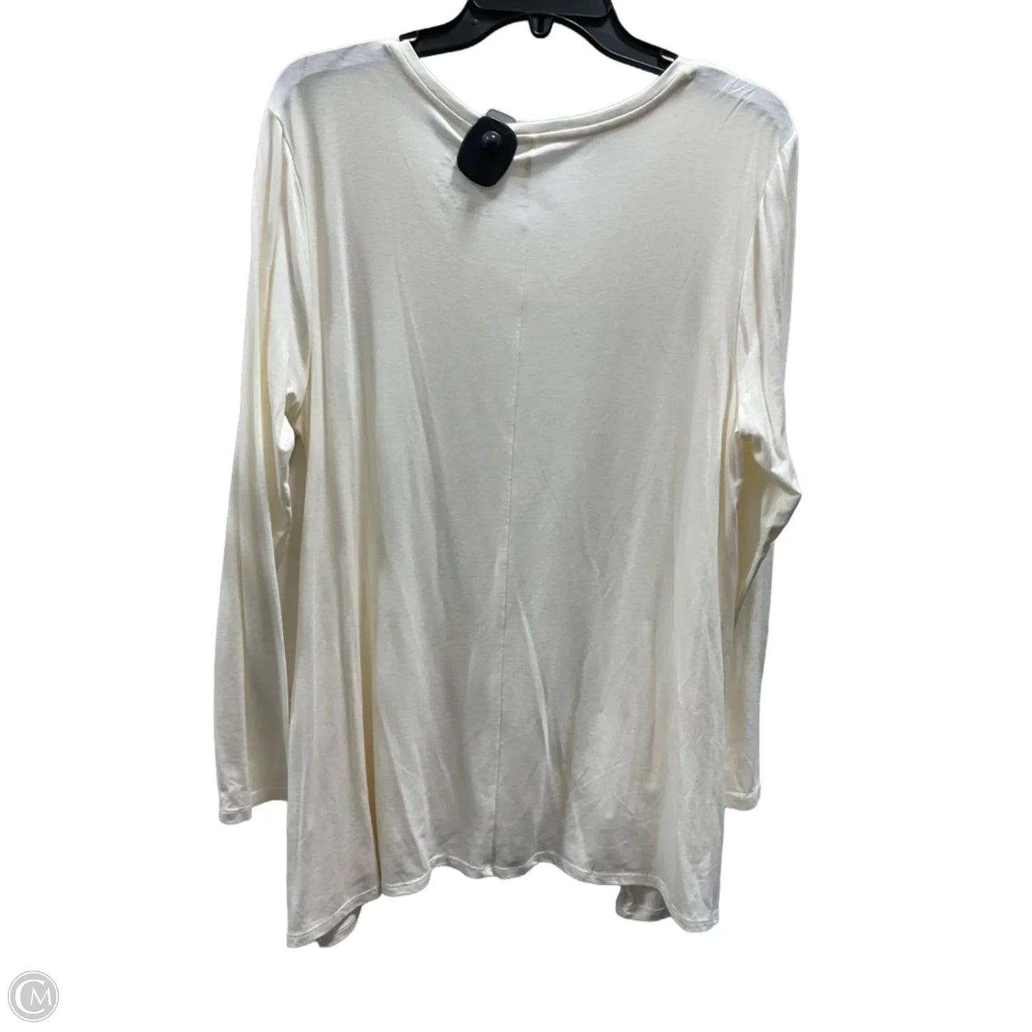 Top Long Sleeve Basic By Chicos In White, Size: L