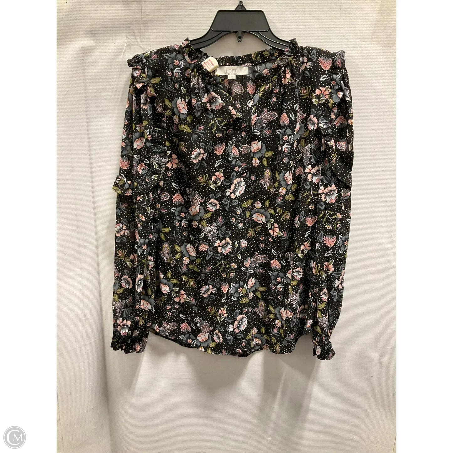 Top Long Sleeve By Loft In Floral Print, Size: S