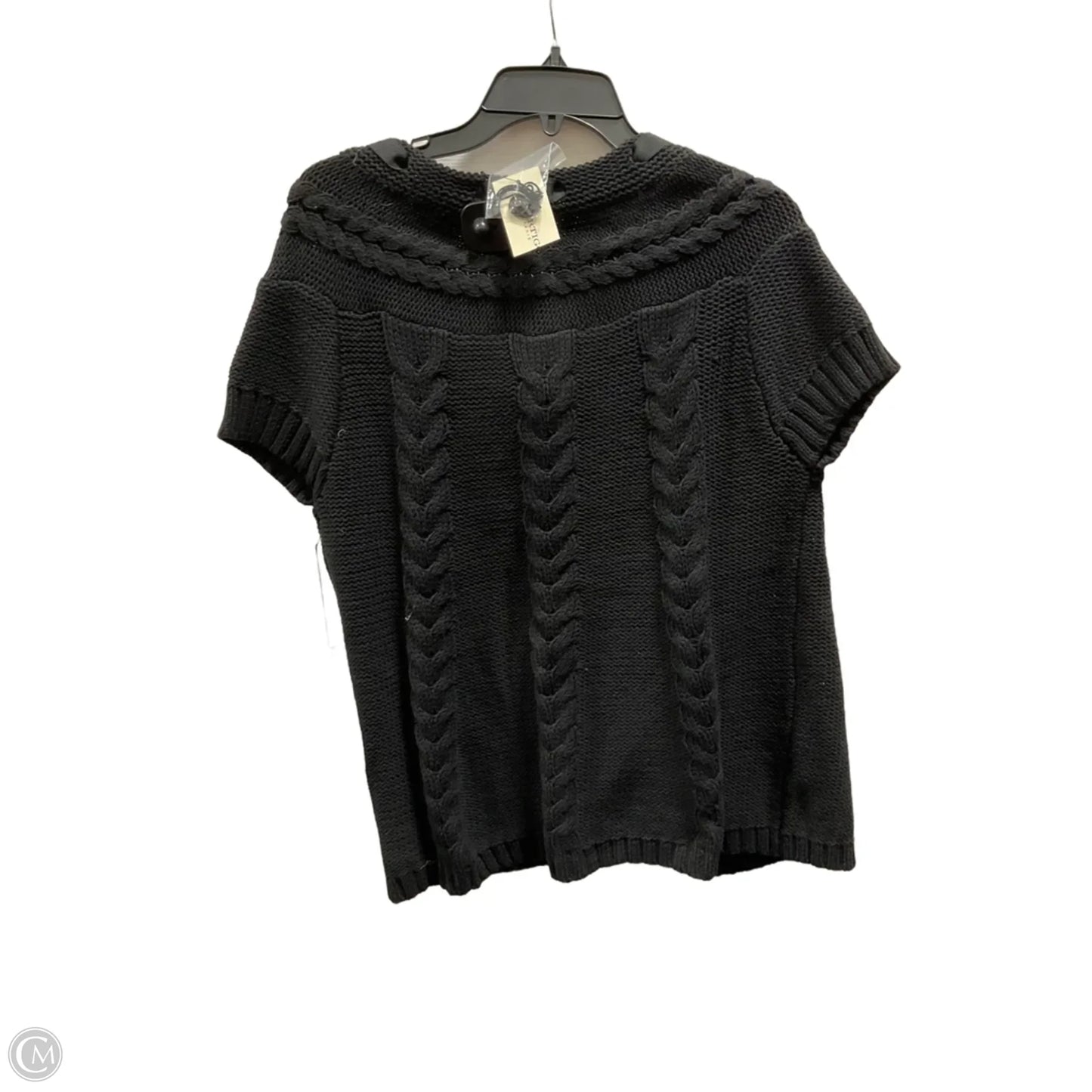 Sweater Short Sleeve By Vertigo In Black, Size: M