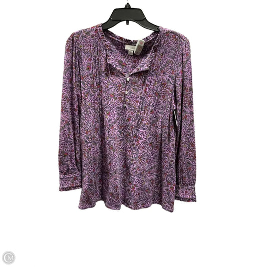 Top Long Sleeve Basic By J. Jill In Purple, Size: Mp