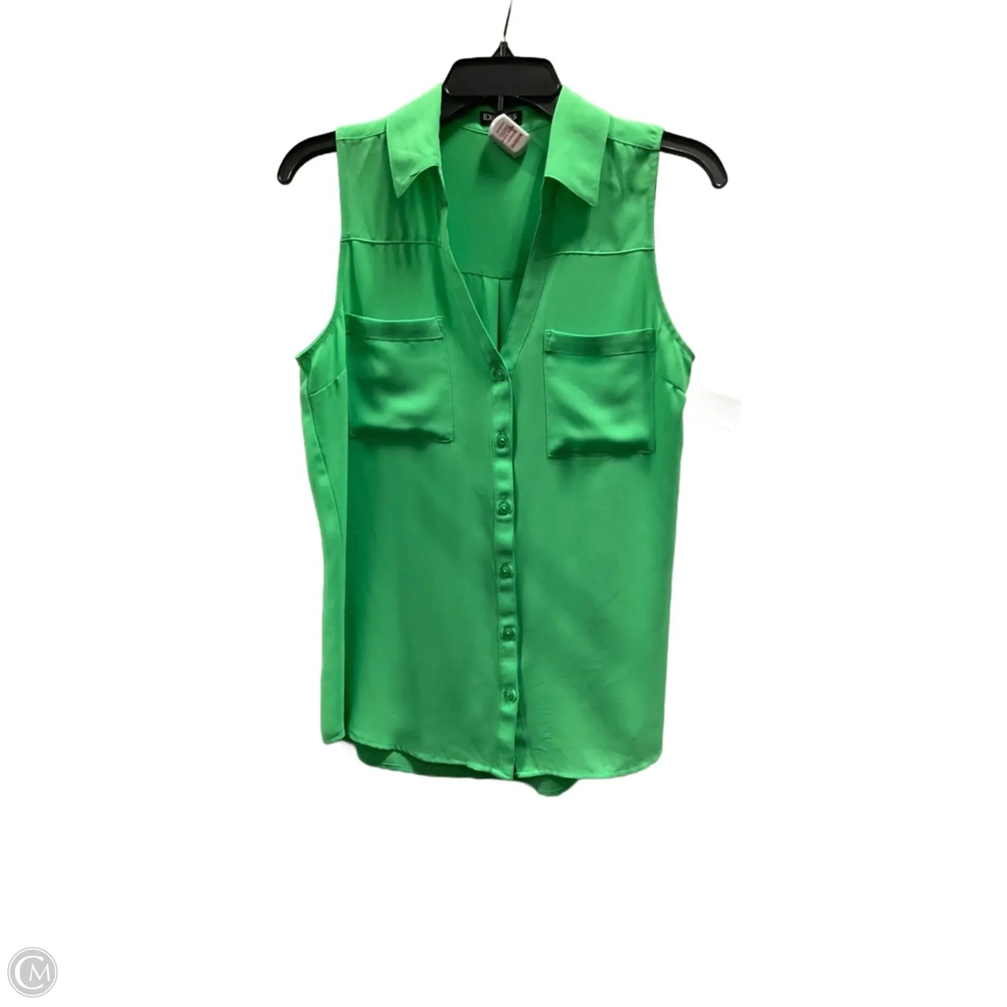 Blouse Sleeveless By Express In Green, Size: M