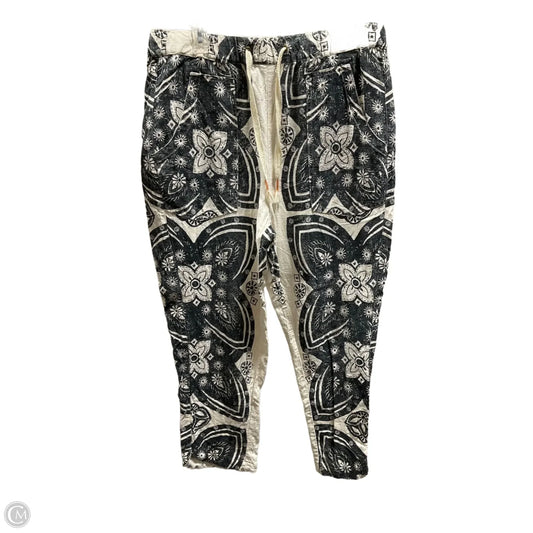 Pants Linen By Pilcro In Black & Cream, Size: M