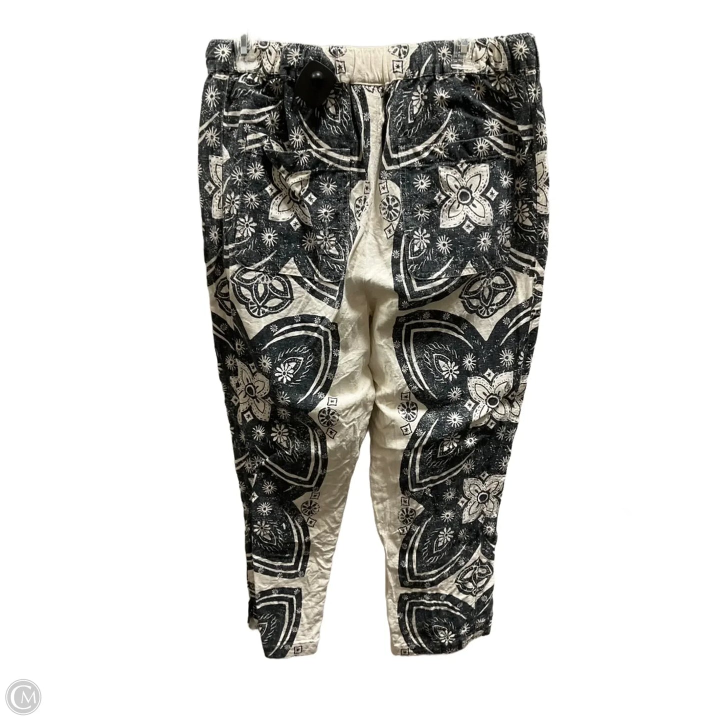 Pants Linen By Pilcro In Black & Cream, Size: M