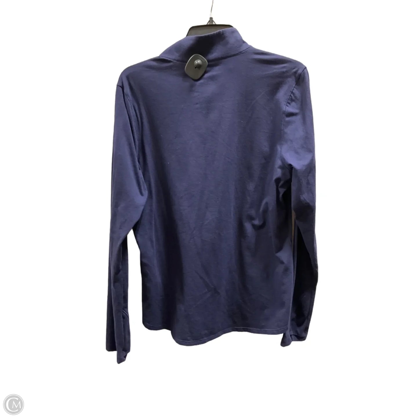 Athletic Top Long Sleeve Collar By Under Armour In Navy, Size: L
