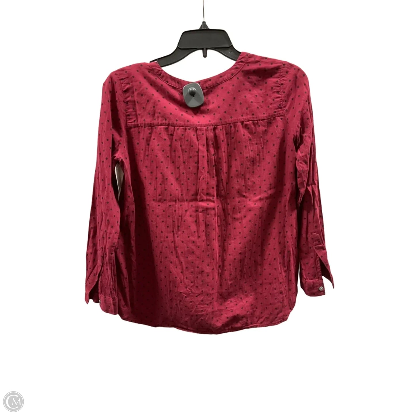 Top Long Sleeve By Loft In Polkadot Pattern, Size: Xs