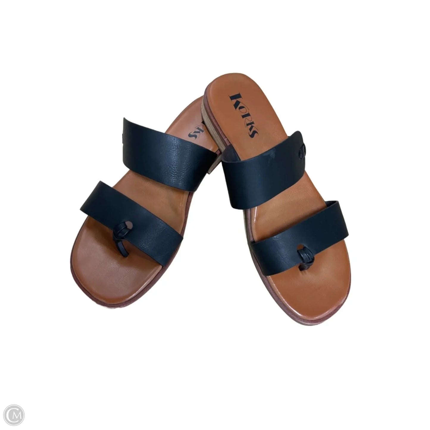 Sandals Flats By Korks In Black & Brown, Size: 8