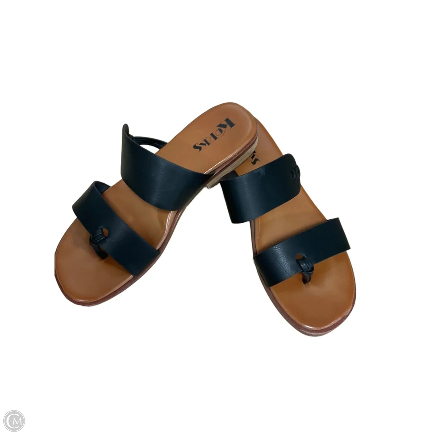 Sandals Flats By Korks In Black & Brown, Size: 8