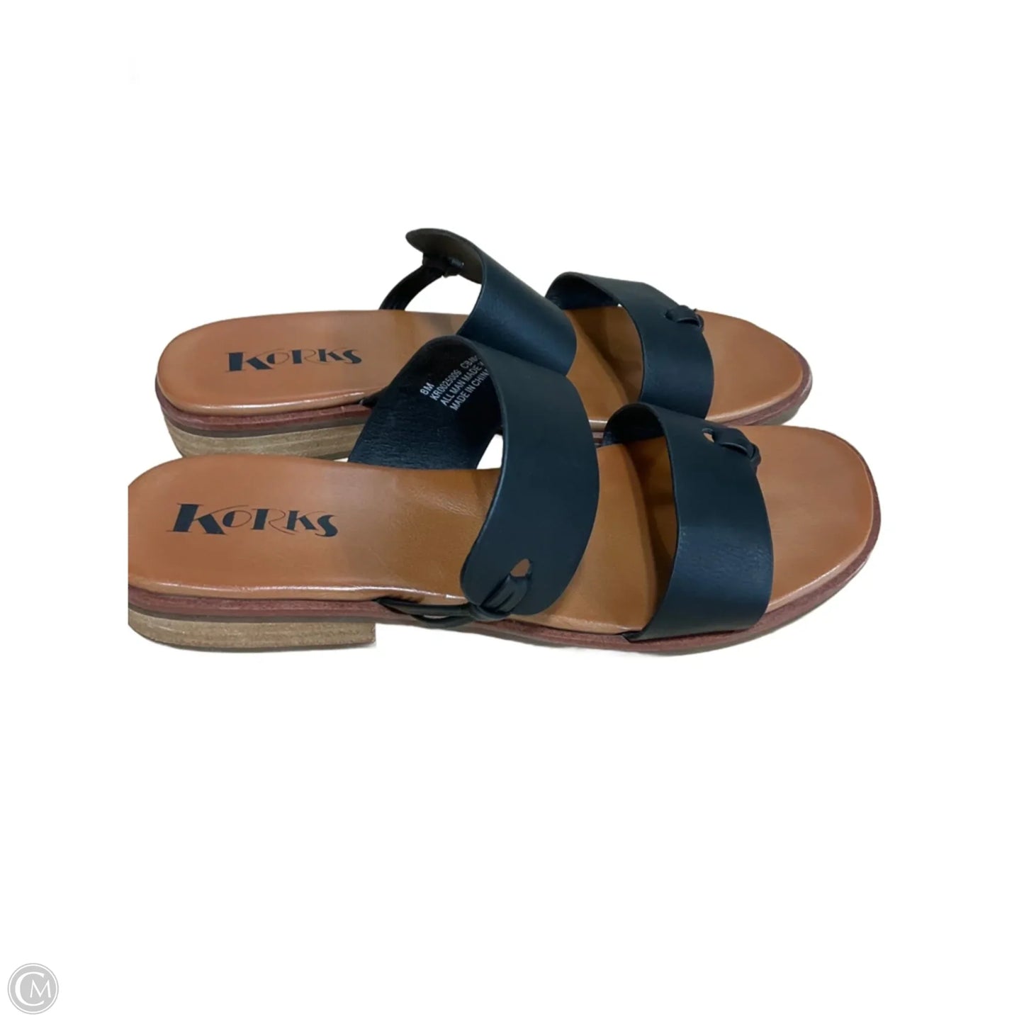 Sandals Flats By Korks In Black & Brown, Size: 8